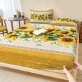 thumbnail image 1 of Twin Sze Fitted Sheet Set - Sunflower Yellow 2 Piece Bedding Sets 16" Deep Pocket Fitted Sheet with 1 Pillowcase, Retro Southwest Country Plant Leaf Floral Brushed Microfiber Hotel Luxury Bed Sheets, 1 of 9