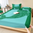 thumbnail image 1 of Twin Sze Fitted Sheet Set - Turquoise Blue Whale 2 Piece Bedding Sets 16" Deep Pocket Fitted Sheet with 1 Pillowcase, Summer Beach Coastal Modern Art Brushed Microfiber Hotel Luxury Bed Sheets, 1 of 9