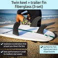 thumbnail image 1 of Twin Thruster Quad Fin Set - Solid Fiberglass Lightweight  High Performance Futures Single Tab Surfboard Fins for All Conditions, 1 of 6