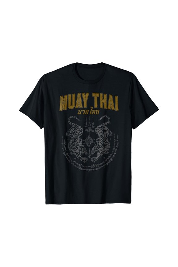 Twin Tiger Sak Yant Muay Thai T-Shirt, Unisex T-Shirt