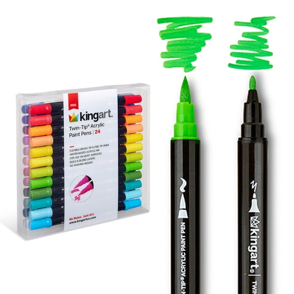 Twin-Tip Acrylic Paint Pens 24 Colors