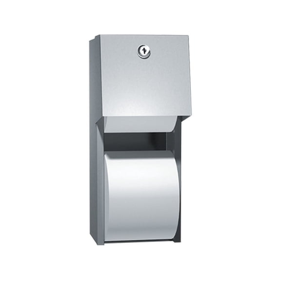 Twin Toilet Tissue Dispenser, Surface Mount - Stainless Steel - High Capacity - Commercial & Home Use
