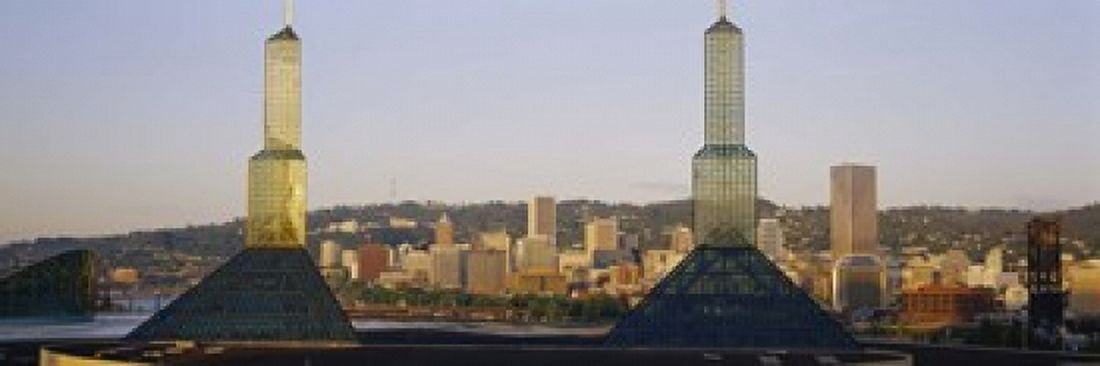 Twin Towers of a Convention Center Portland Oregon USA Canvas Art - Panoramic Images (18 x 6)