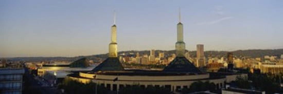 Twin Towers of a Convention Center Portland Oregon USA Canvas Art - Panoramic Images (18 x 6)