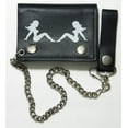 thumbnail image 1 of Twin Trucker Woman Design Biker Chain Leather Wallet Tri Fold, 1 of 2