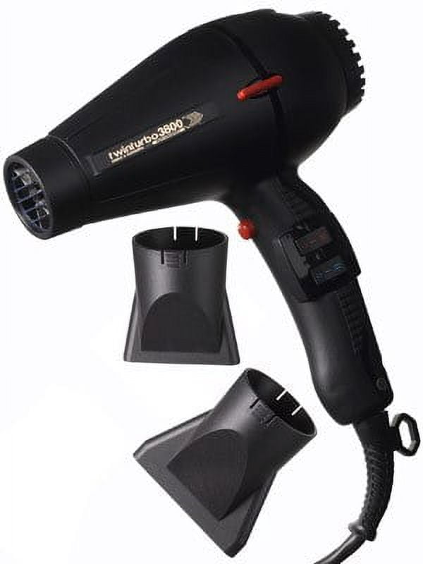 Twin Turbo Ionic Ceramic 2100 Watt Hair Dryer with a Nickel Chrome Heating Element and Multiple Temperature/Speed Settings and Cold Shot Feature