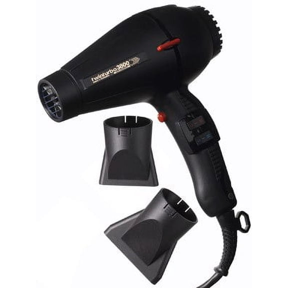 Twin Turbo Ionic Ceramic 2100 Watt Hair Dryer with a Nickel Chrome Heating Element and Multiple Temperature/Speed Settings and Cold Shot Feature