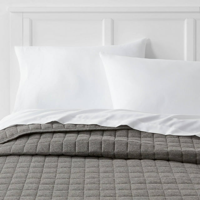 Twin/Twin Extra Long Jersey Quilt Black Heather Room Essentials