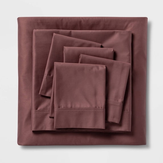 Twin/Twin XL 4pc 800 Thread Count Solid Sheet Set Mauve - Threshold