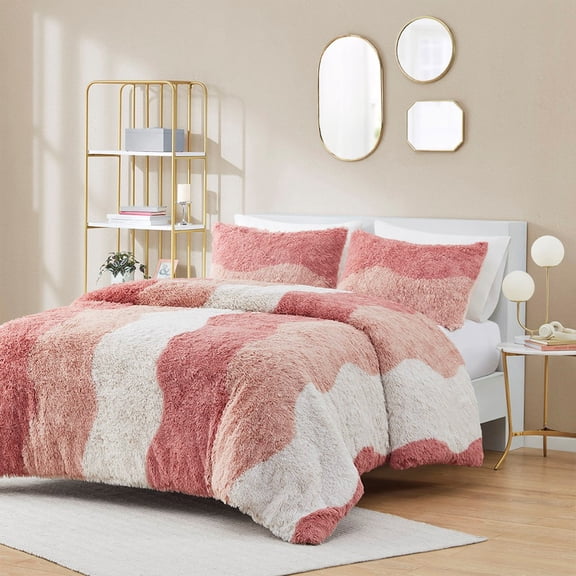Twin/Twin XL Ombre Shaggy Faux Fur Comforter Set