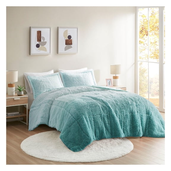 Twin/Twin XL Ombre Shaggy Long Fur Comforter Mini Set