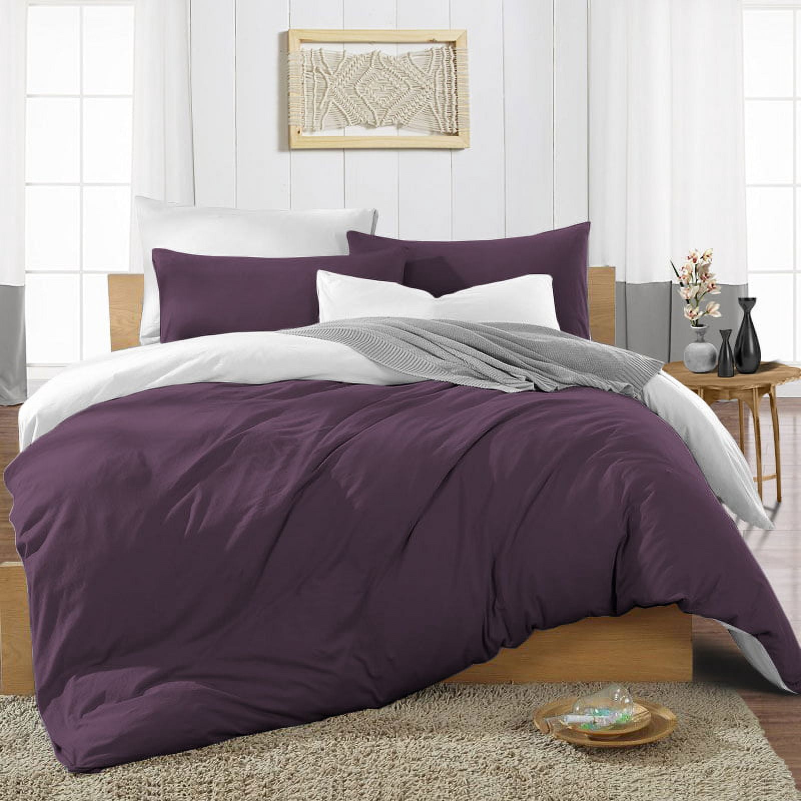 1000 Thread Count Egyptian Cotton Duvet Cover - Full/Queen 90x90 Dark Grey With Zipper