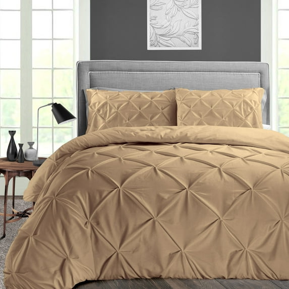 Twin/Twin XL Size Microfiber Duvet Cover Pinch Ultra Soft & Breathable 3 Piece Luxury Soft Wrinkle Free Cooling Sheet (1 Duvet Cover with 2 Pillowcases, Taupe)