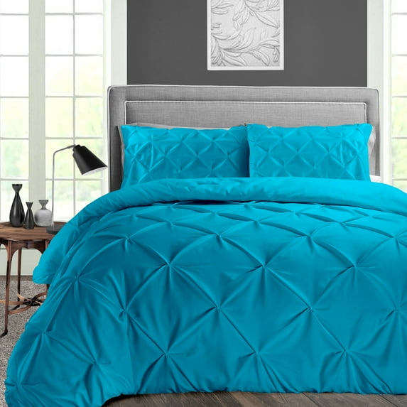 Twin/Twin XL Size Microfiber Duvet Cover Pinch Ultra Soft & Breathable 3 Piece Luxury Soft Wrinkle Free Cooling Sheet (1 Duvet Cover with 2 Pillowcases, Turquoise Blue)