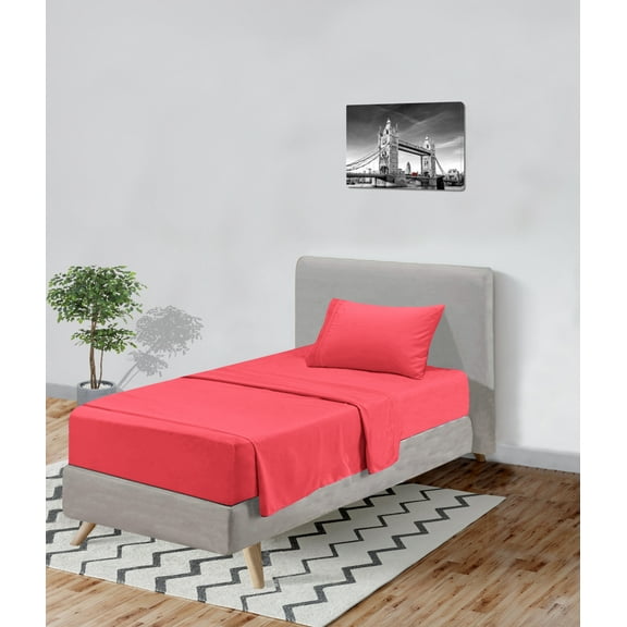 Twin/Twin XL Size Sheet Set, Luxury Bamboo Derived Bed Sheets, Softer and Cooler, Deep Pockets, Easy Fit and Care, Breathable and Cooling Sheets, Wrinkle Free,Coral