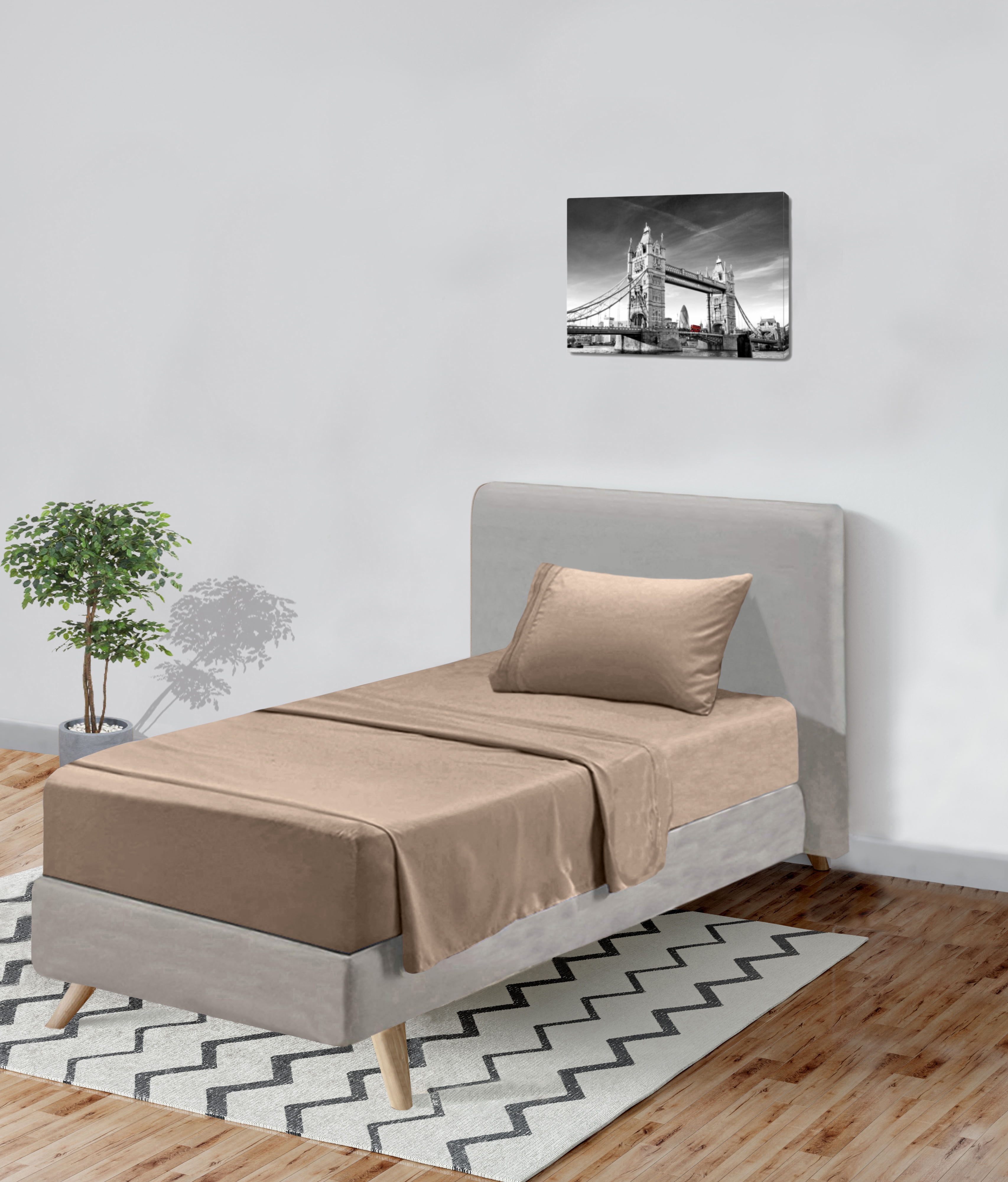 Bare Home 100% European Linen Sheet Set - 4 Piece Full Size, Deep Pocket 15", Natural & Breathable