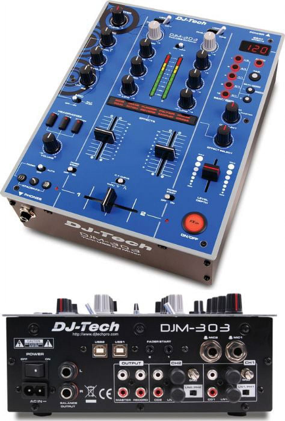 Dj Tech DJM303BLUEEDITIO Twin Usb - 2ch Dj Mixer W/9 Effects