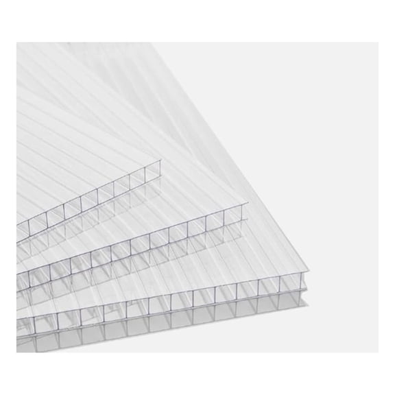 Twin Wall Polycarbonate Greenhouse Panels | Clear, 8mm, 12" x 12", 1 Pack