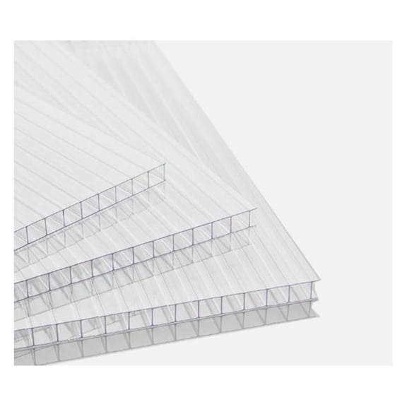 Twin Wall Polycarbonate Greenhouse Panels | Polycarbonate Panels | Greenhouse Panels| Polycarbonate Roof Panels| Panels | Clear, Light Weight | 8mm | 12" x 12" | 2 Pack