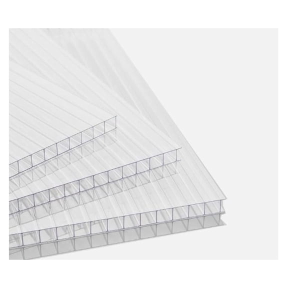 Twin Wall Polycarbonate Greenhouse Panels | Polycarbonate Panels | Greenhouse Panels| Polycarbonate Roof Panels| Panels | Clear, Light Weight | 8mm | Size: 24" x 60" | 1 Pack