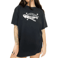 thumbnail image 1 of Twin Whale Shark Zentangle Art Short Sleeve T-Shirt Casual Daily Black Tops, 1 of 5