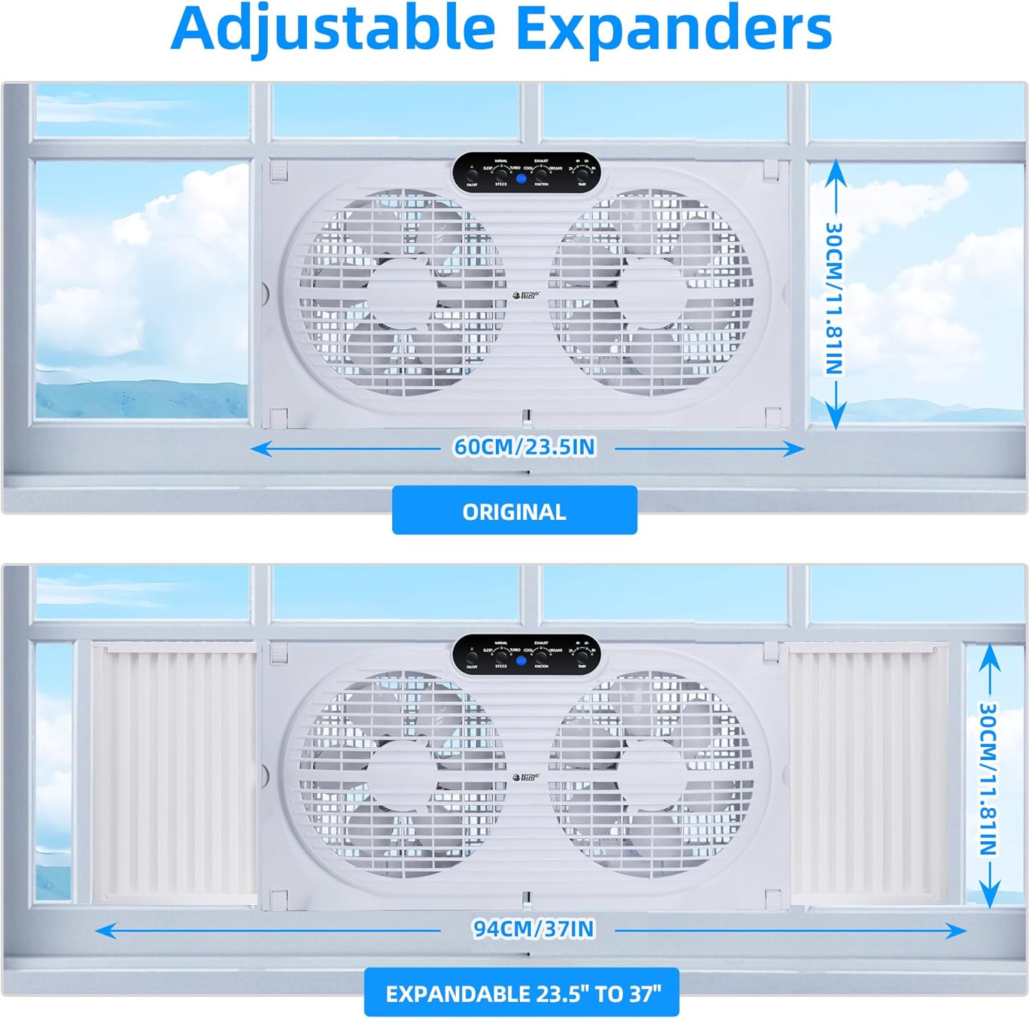 Twin Window Fan with Reversible Airflow, 9-Inch Window Fan with Remote ...