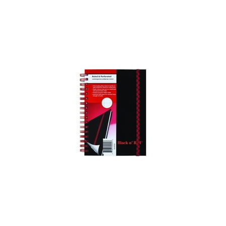 Black n' Red Softcover Business Notebook, Twin Wire, 70 Sheets, 5.625" x 3.75", Black