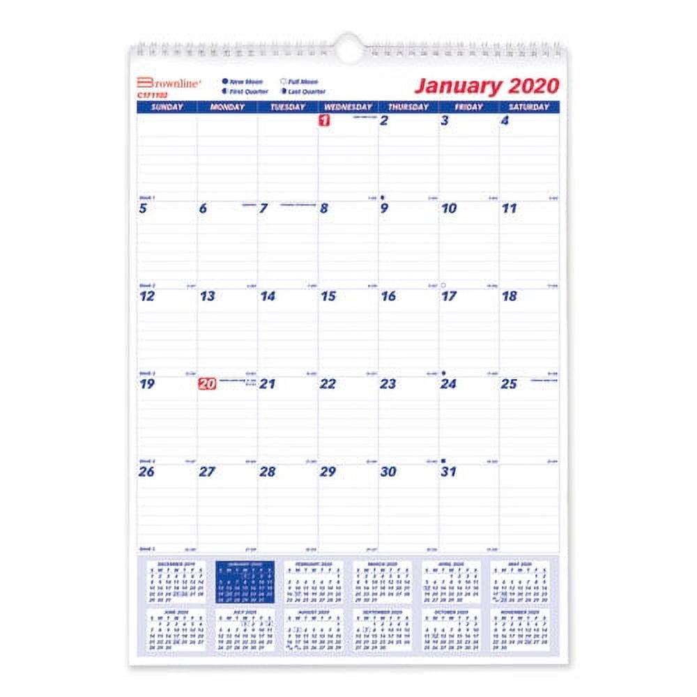 Twin-Wirebound Wall Calendar, One Month per Page, 12 x 17, White Sheets, 12-Month (Jan to Dec): 2024 Twin-Wirebound Wall Calendar, One Month per Page, 12 x 17, White Sheets, 12-Month (Jan to Dec): 2024