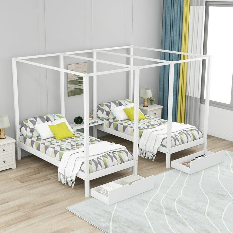 Canopy bed with desk discount