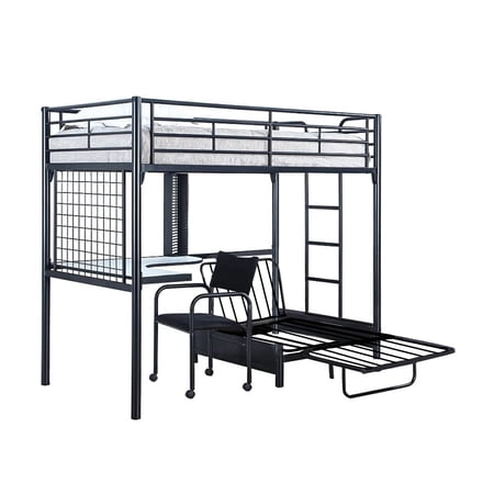 Twin Workstation Loft Bed Black