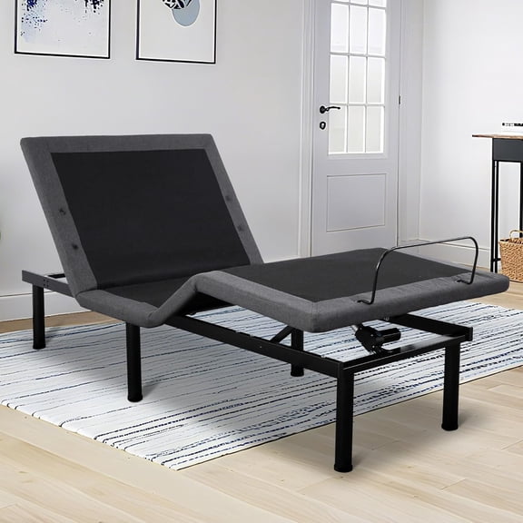 Twin XL Adjustable Bed Frame, Ergonomic Electric Bed Base with Wireless Remote and 2 USB Ports, Head and Foot Incline, Nightlight, Massager, Anti-Snore, Easy Assembly