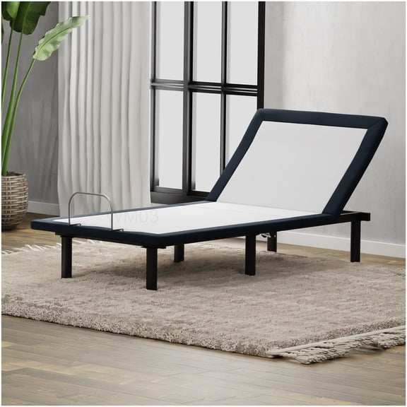Twin XL Adjustable Bed Frame with Remote Control, Grey Metal, Zero Gravity Anti Snore Feature for Enhanced Support