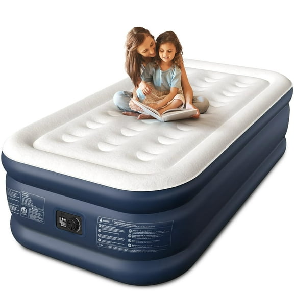 Cherimor, Twin XL Air Mattress, 18" High, Built-in Pump, Leak-Tested, Fast Inflate, 500 lb Support