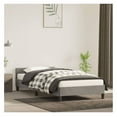 thumbnail image 1 of Twin XL Bed Frame Light Gray - with Headboard - Modern Platform Bed - Polyester Upholstery - Bedroom Furniture - Sturdy Wood Slat Support, 1 of 9