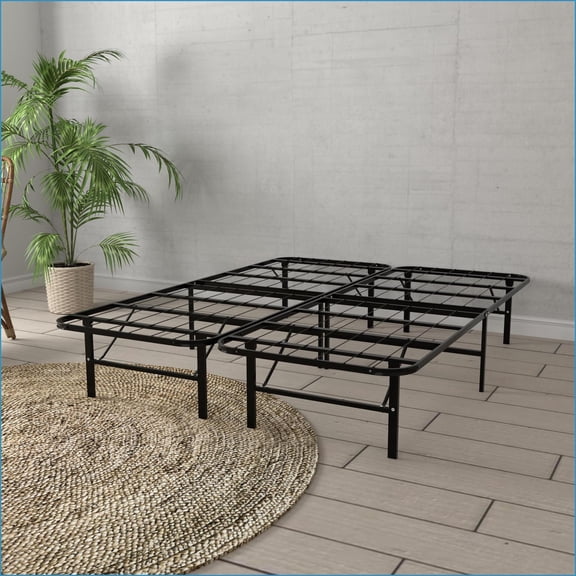 Twin XL Black Steel Platform Bed Frame - No Box Spring Needed, 2000LBS Capacity