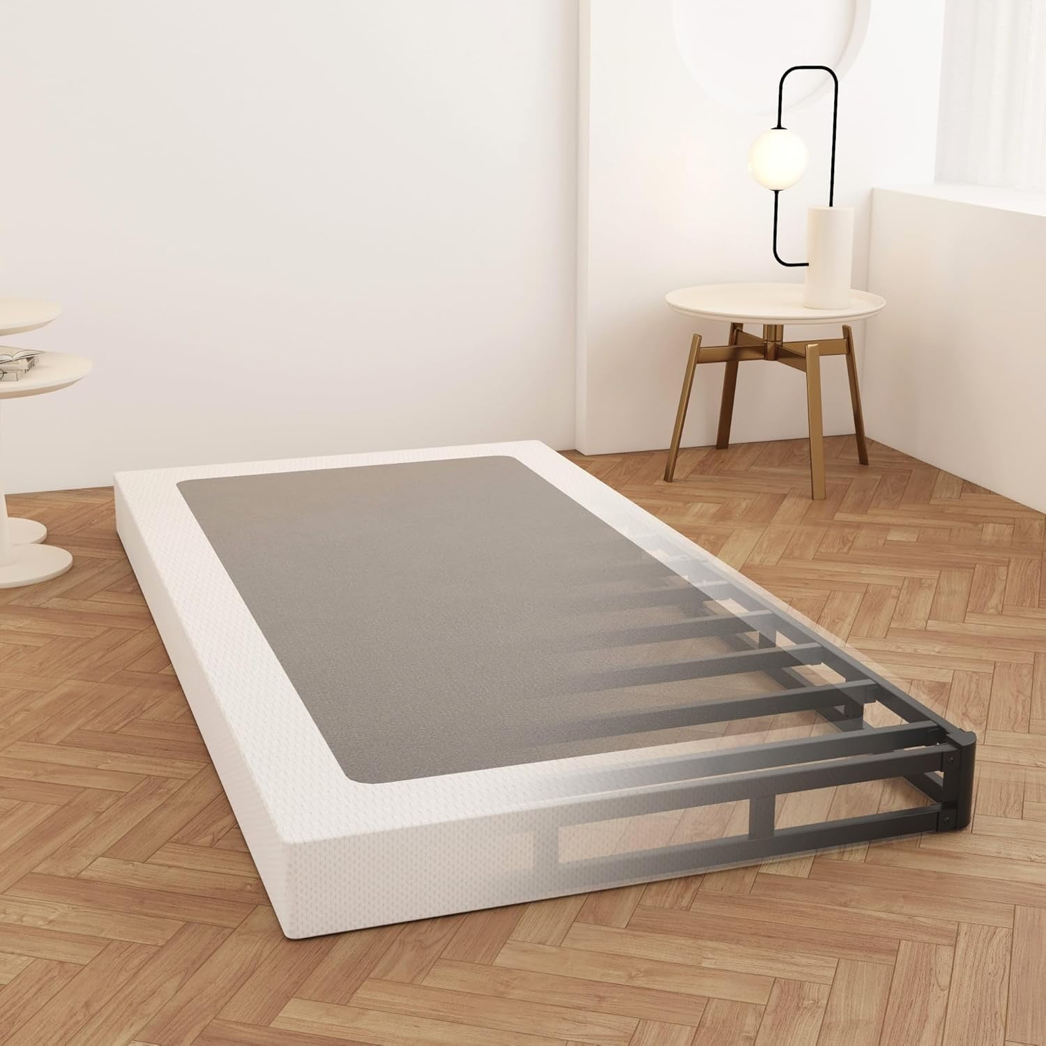 Twin XL Box Spring 4 Inch Low Profile, Heavy Duty Metal Box Spring Bed ...