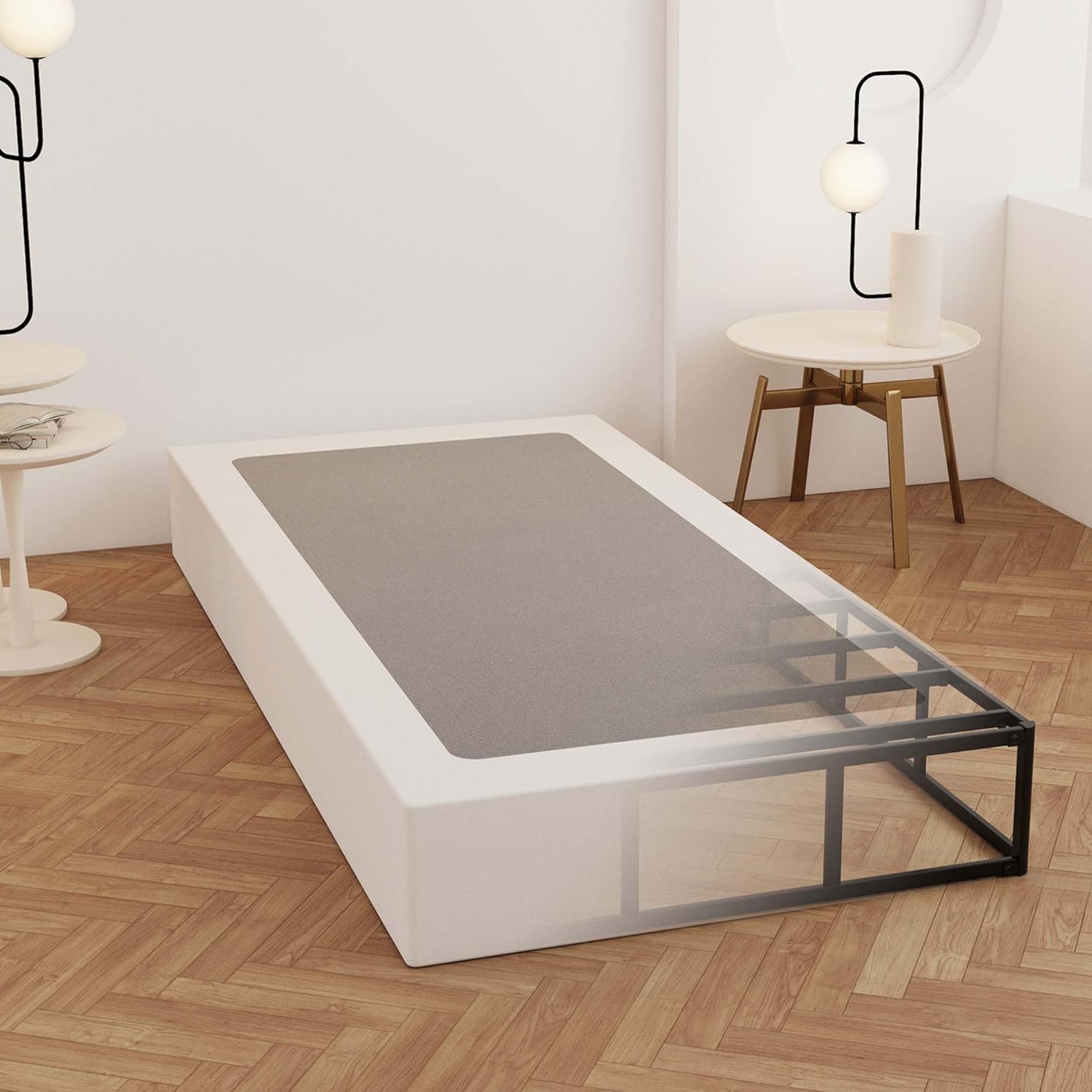 Twin XL Box Spring 7 Inch, Heavy Duty Metal Box Spring Bed Base with