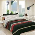 thumbnail image 1 of Twin XL Comforter Set, Rugby Stripe Red Reversible Bed in a Bag, 1 of 11