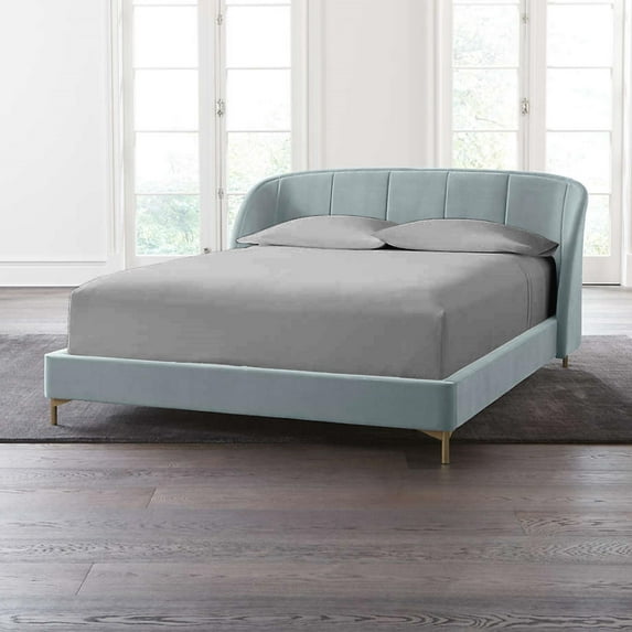 Twin-XL Fitted Sheet with 2 Pillowcases 600-TC Egyptian Cotton 18" Deep Pockets 3-PC Set - Light Grey