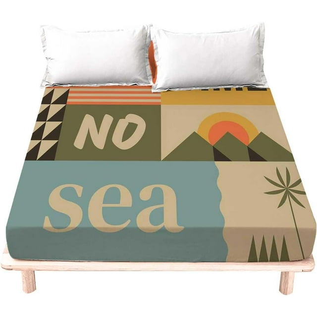 Twin XL Fitted Sheets Long Time No See,Funny Decor Bed Covers for