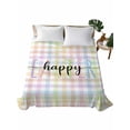 thumbnail image 1 of Twin XL Flat Sheet 66"x102", Easter Soft Lightweight Bedding Flat Sheets Only, Colorful Checkered Plaid Spring Gingham Textured Brushed Microfiber Top Bed Sheet, Breathable StainResistant Bedsheets, 1 of 9