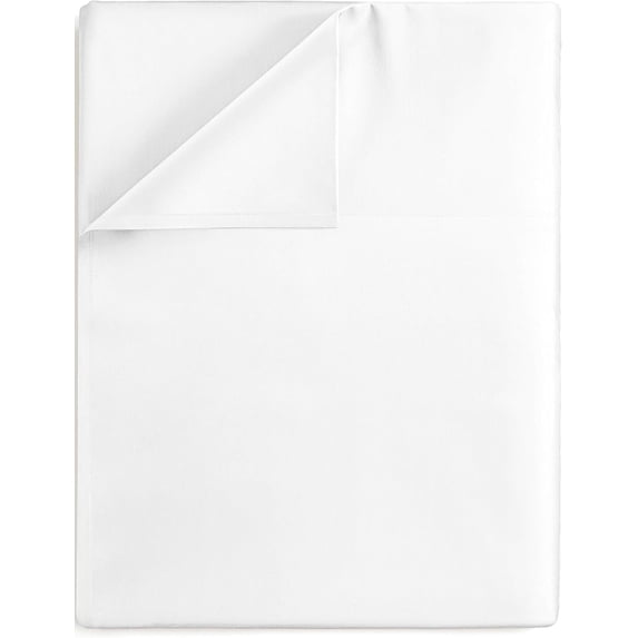 Twin XL Flat Sheet – Hotel Quality Bed Top Sheet – Ultra Soft, Cooling & Breathable – Wrinkle-Free, Fade-Resistant, Easy Care – White Flat Sheet Only