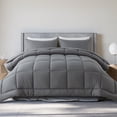 thumbnail image 1 of KINMEROOM Twin XL / Full Size 3-Piece All-Season Down Alternative Comforter Set Dark Gray (Comforter and Pillowcase Bedding Set), 1 of 8
