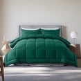 thumbnail image 1 of Twin XL / Full Size 3-Piece All-Season Down Alternative Comforter Set Evergreen (Comforter and Pillowcase Bedding Set / bed in a bag) for Adults and Teens by KINMEROOM, 1 of 6