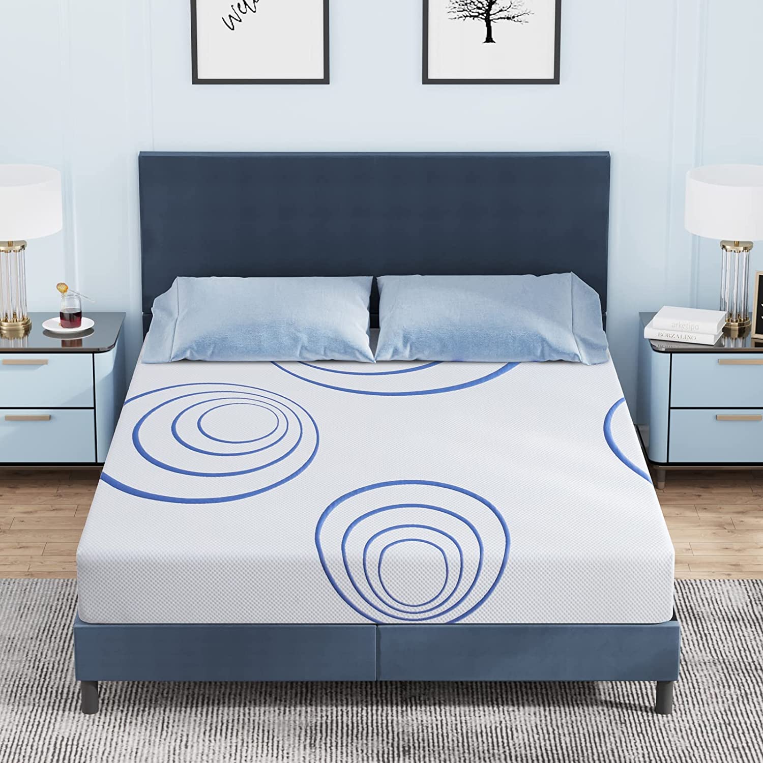 Twin XL Mattress 10 Inch Bamboo Charcoal Infused Gel Memory Foam Mattress in a Box Made in USA