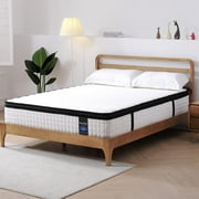 Twin XL Mattress, 12 Inch Hybrid Mattress, Gel Memory Foam & Pocket Spring Twin XL Bed Mattress in a Box, Medium Feel, Cooler Sleep & Pressure Relief, 80"*39", White&Gray