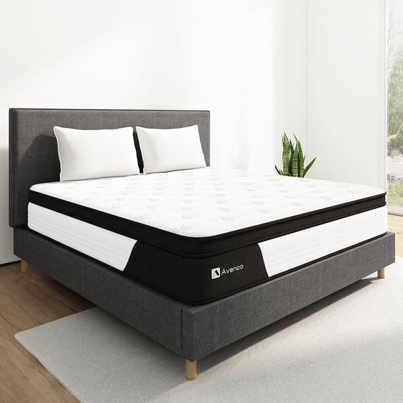 Twin XL Mattress, Avenco Twin XL Mattress 10 Inch Firm Hybrid Twin XL Mattress in a Box, 5 Zone Pocket Coils and Memory Foam, Edge Support, 100 Nights Trial