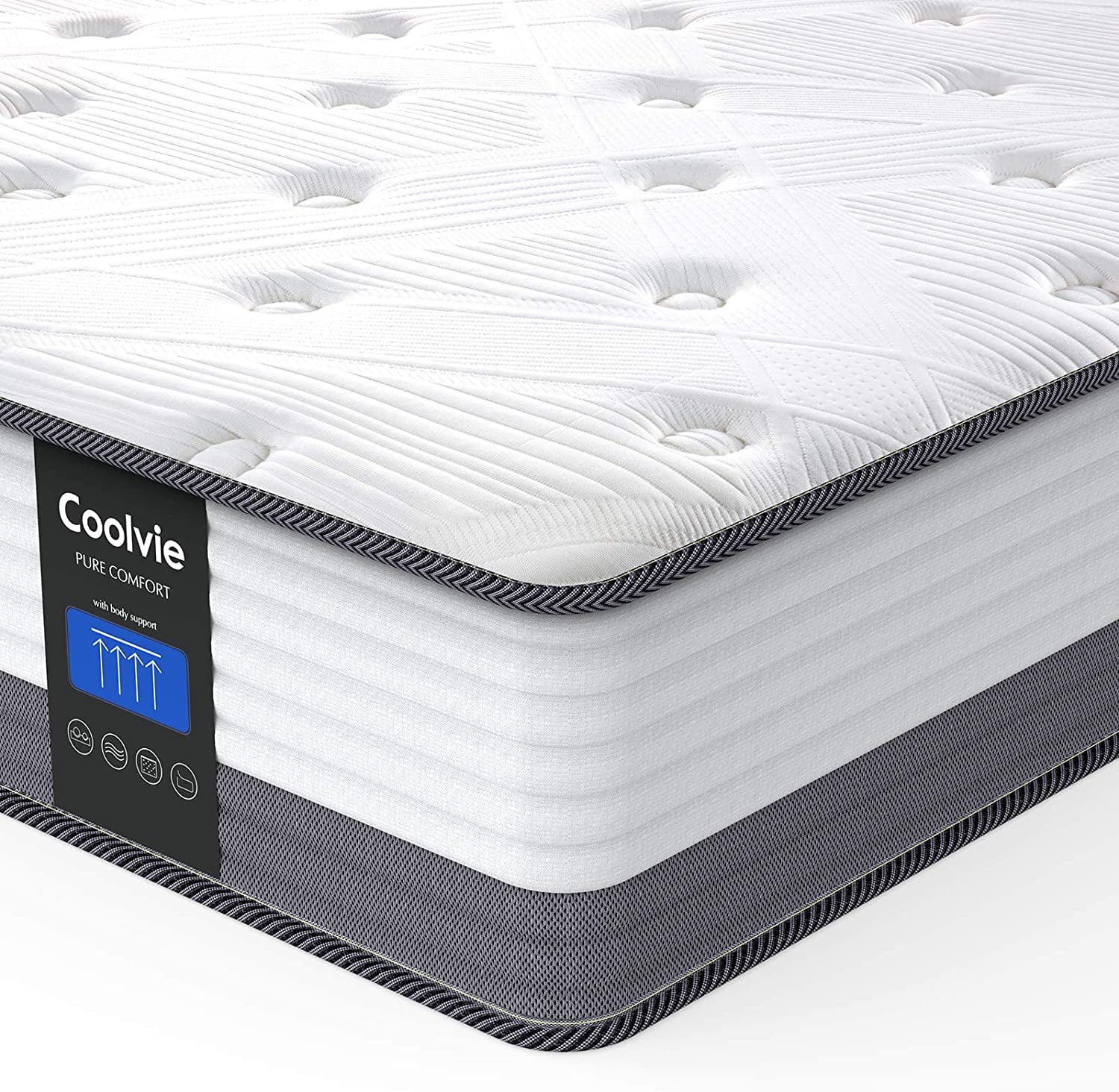 Coolvie 10 inch Gel Memory Foam Hybrid Twin XL Mattress