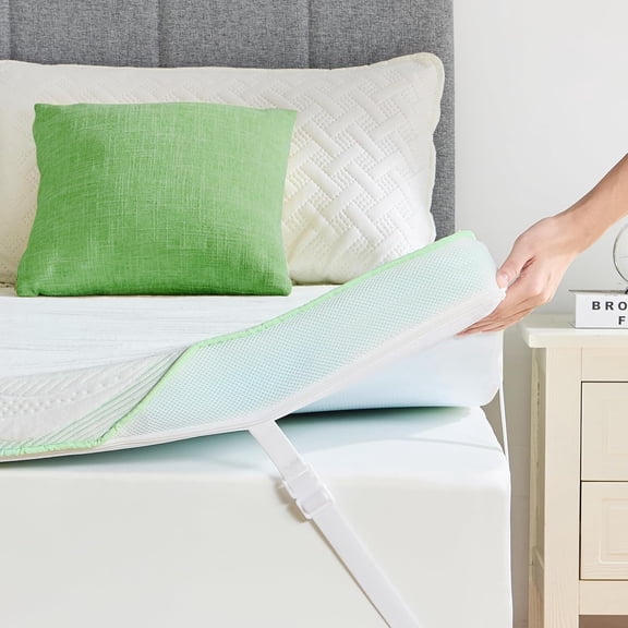 Twin-XL Mattress Topper 3 Inch Dual Layer Gel Memory Foam with Bamboo Cover Medium Firm Support Pressure Relief