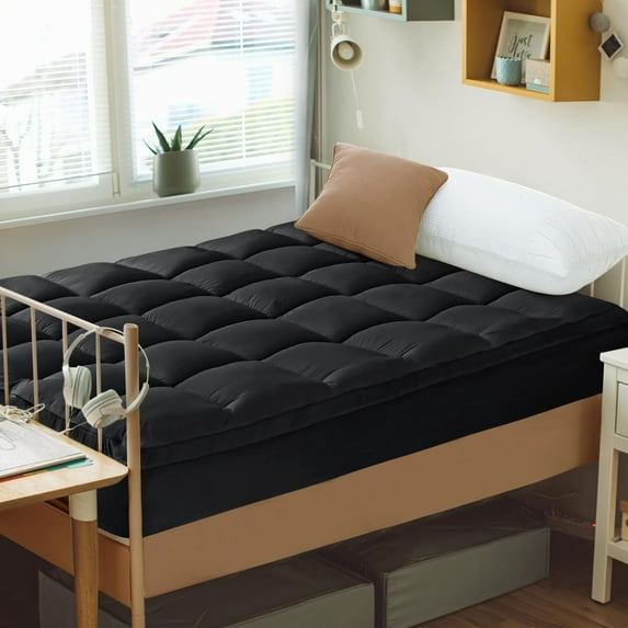 Twin XL Mattress Topper - Soft Cooling Mattress Pad for College Dorm Room Essentials - Extra Thick Long Protector Cover for Back Pain, Single Bed Topper Pillow Top with 8''-21'' Deep Pocket